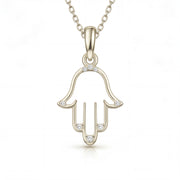 Pendentif diamants synthétiques ronds 0.11 carat or blanc 14 carats Yara